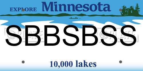 SBBSBSS Minnesota License Plate