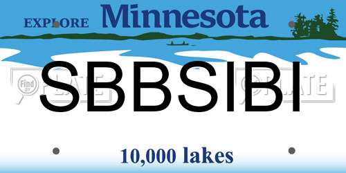 SBBSIBI Minnesota License Plate