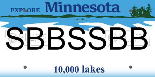 SBBSSBB Minnesota License Plate