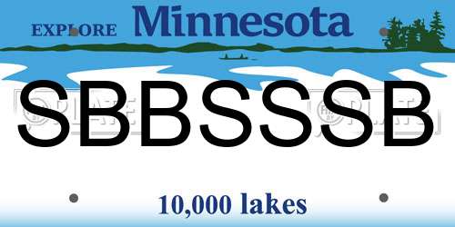 SBBSSSB Minnesota License Plate