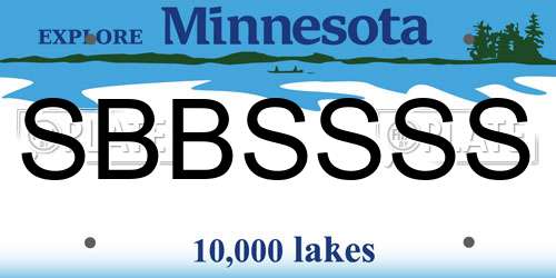 SBBSSSS Minnesota License Plate