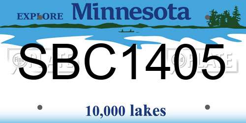 SBC1405 Minnesota License Plate