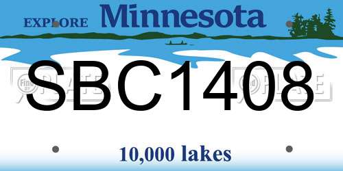 SBC1408 Minnesota License Plate