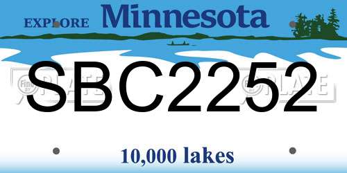 SBC2252 Minnesota License Plate