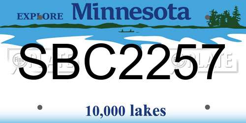 SBC2257 Minnesota License Plate
