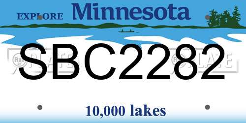 SBC2282 Minnesota License Plate