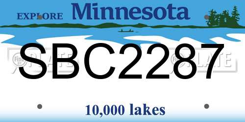 SBC2287 Minnesota License Plate