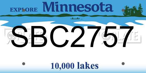 SBC2757 Minnesota License Plate