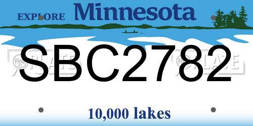 SBC2782 Minnesota License Plate