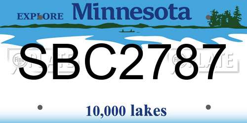SBC2787 Minnesota License Plate