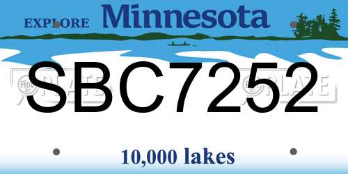 SBC7252 Minnesota License Plate