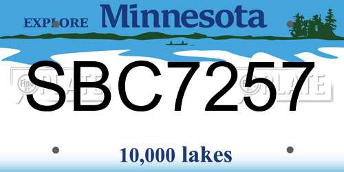 SBC7257 Minnesota License Plate