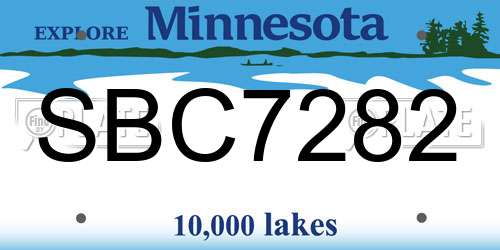 SBC7282 Minnesota License Plate