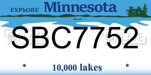 SBC7752 Minnesota License Plate