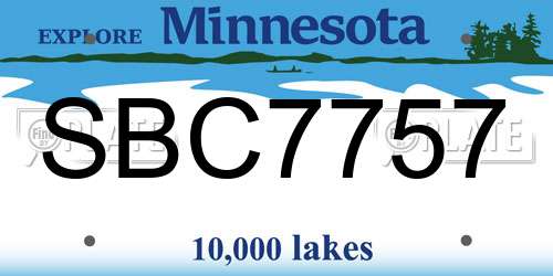 SBC7757 Minnesota License Plate