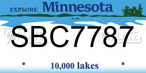 SBC7787 Minnesota License Plate