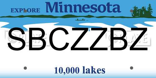 SBCZZBZ Minnesota License Plate