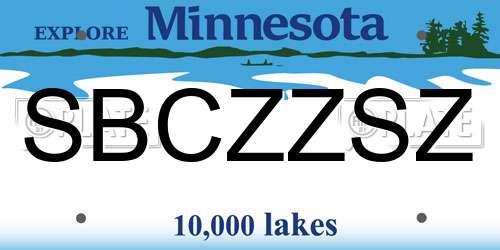 SBCZZSZ Minnesota License Plate