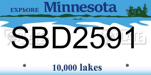 SBD2591 Minnesota License Plate