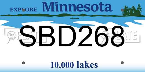 SBD268 Minnesota License Plate
