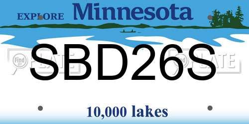 SBD26S Minnesota License Plate