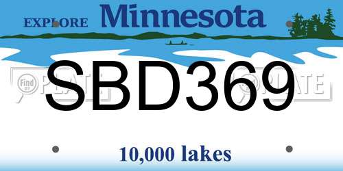 SBD369 Minnesota License Plate
