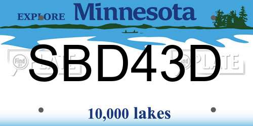 SBD43D Minnesota License Plate
