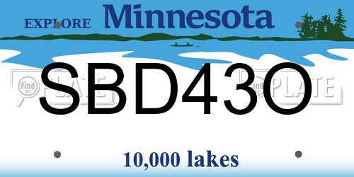 SBD43O Minnesota License Plate