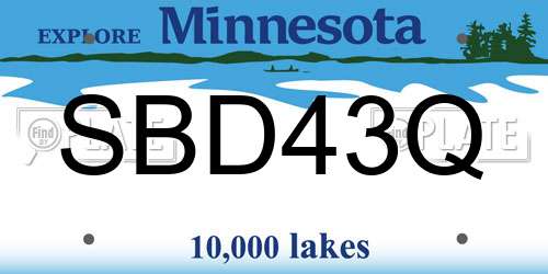 SBD43Q Minnesota License Plate