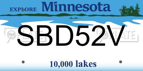 SBD52V Minnesota License Plate