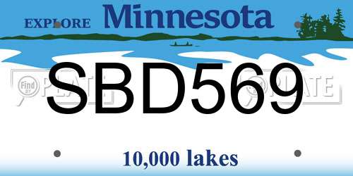 SBD569 Minnesota License Plate
