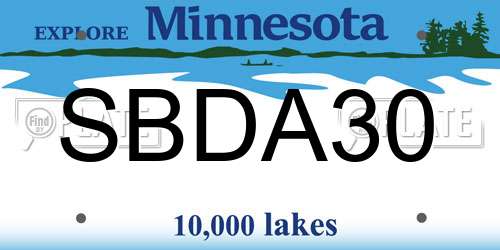 SBDA30 Minnesota License Plate