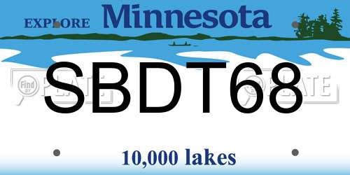SBDT68 Minnesota License Plate