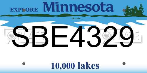 SBE4329 Minnesota License Plate