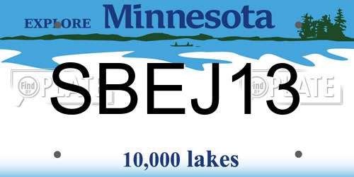 SBEJ13 Minnesota License Plate