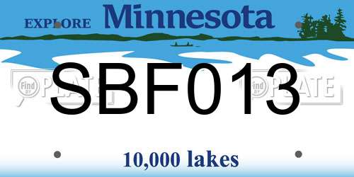 SBF013 Minnesota License Plate