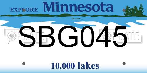 SBG045 Minnesota License Plate