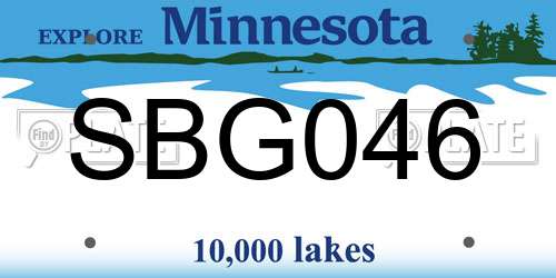 SBG046 Minnesota License Plate