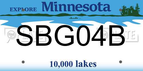 SBG04B Minnesota License Plate