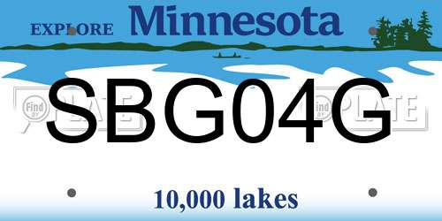 SBG04G Minnesota License Plate