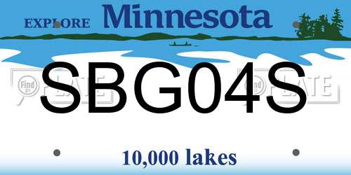 SBG04S Minnesota License Plate