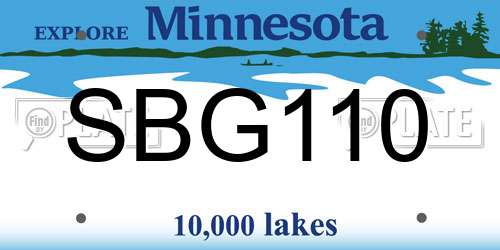 SBG110 Minnesota License Plate