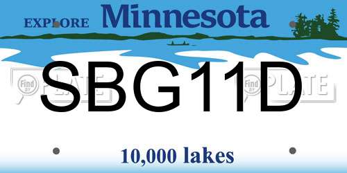SBG11D Minnesota License Plate
