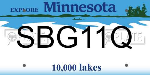 SBG11Q Minnesota License Plate