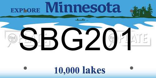SBG201 Minnesota License Plate