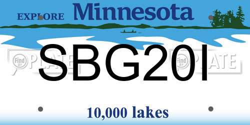SBG20I Minnesota License Plate