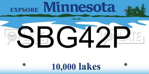 SBG42P Minnesota License Plate