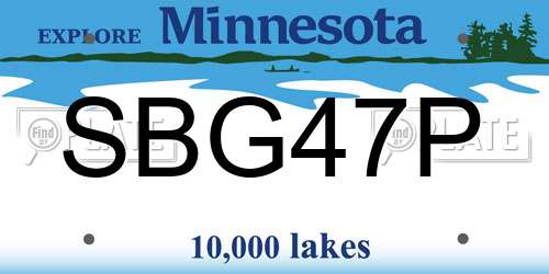 SBG47P Minnesota License Plate