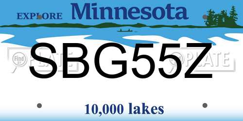 SBG55Z Minnesota License Plate