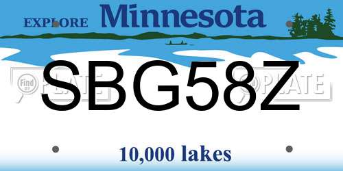 SBG58Z Minnesota License Plate